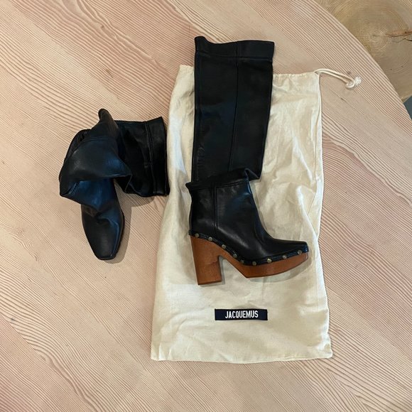 JACQUEMUS LEATHER CLOG BOOTS - Picture 5 of 15